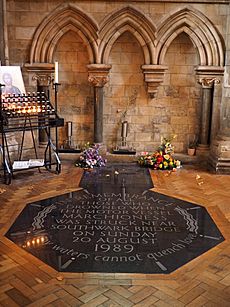 Marchioness disaster memorial in Southwark Cathedral September 2022