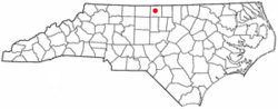 Location of Yanceyville, North Carolina