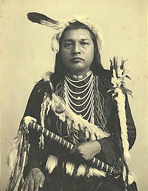 Paul Shoaway, Umatilla Indian, in ceremonial dress, Washington (4951753872)
