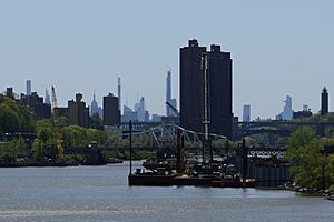 View of Manhattan Skyline from River Plaza Marble Hill