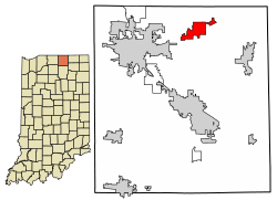 Location of Bristol in Elkhart County, Indiana.