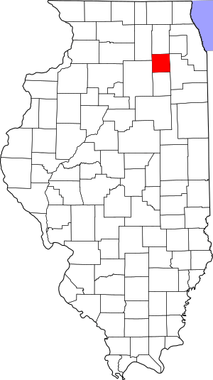 Map of Illinois highlighting Kendall County