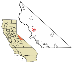 Location of Lee Vining in Mono County, California.