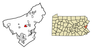Location of Nazareth in Northampton County, Pennsylvania.