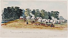 Our Camp at Cha inka pah River by Alfred Sully circa 1856
