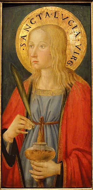 Saint Lucy by Cosimo Rosselli, Florence, c. 1470, tempera on panel - San Diego Museum of Art - DSC06640