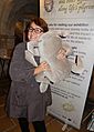 Stefania Lanza and her soft toy Scabies Mite