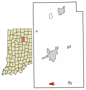 Location of Somerset in Wabash County, Indiana.