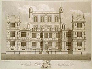 Wollaton Hall late 18th century print by M A Rooker after a drawing by Thomas Sandby