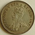 1925 East African 1 Shilling coin obverse