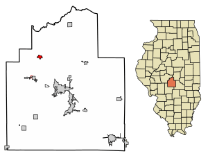 Location of Edinburg in Christian County, Illinois.