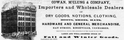 Cowan, McClung and Company ad 1875