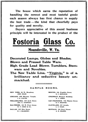 Fostoria Glass advertisement 1906