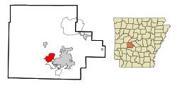 Location in Garland County and the state of Arkansas