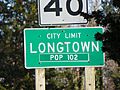 Longtown, Missouri roadsign