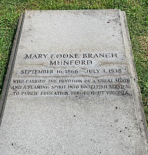 Munfrod, Mary Cooke Branch gravestone