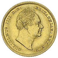 Gold coin showing a man's head facing right
