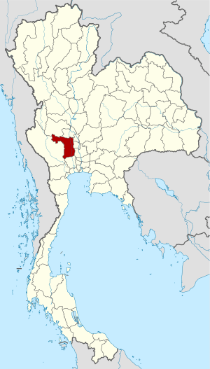 Map of Thailand highlighting Suphan Buri Province