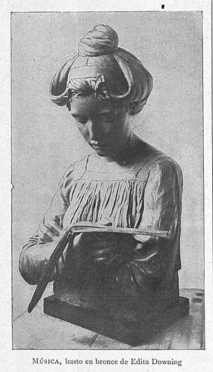 1906-05-07, La Ilustración Artística, Música, busto en bronce de Edita Downing