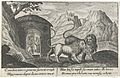 Atalanta en Hippomenes in leeuwen veranderd Metamorfosen van Ovidius (serietitel), RP-P-OB-15.962
