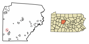 Location of Mahaffey in Clearfield County, Pennsylvania.