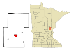 Location of Morawithin Kanabec County and state of Minnesota