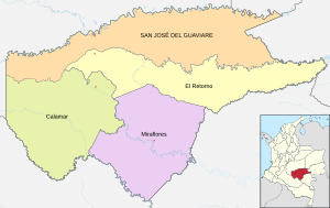 Mapa de Guaviare (político)