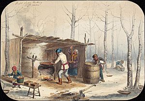 Sugar Making in Canada, 1852. By Cornelius Krieghoff (1815-1872)