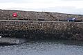 The unusual stonework at Crail Harbour