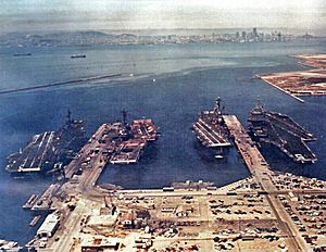 US carriers at Alameda 1974 (colour)