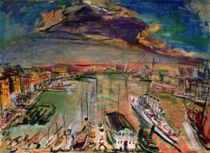 'The Port of Marseille', painting by Oskar Kokoschka, 1925, Musée Cantini de Marseille