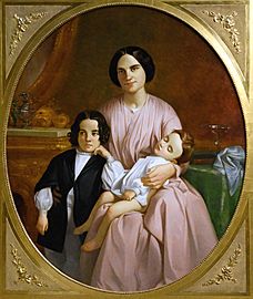 (Barcelona) Retrat de la dona i els fills del pintor - Claudi Lorenzale - Museu Nacional d'Art de Catalunya