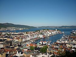 Bergen in the morning in june
