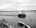 Fishing boats at the Alaska Packers Association cannery, Naknek, Alaska, August 1906 (COBB 153)