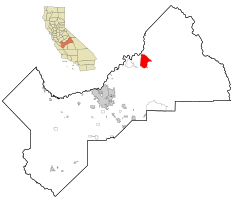 Location in Fresno County and the state of California