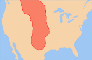 Map showing the extent of the Plano cultures