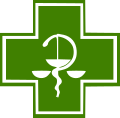 Green Pharmacy Cross w Bowl of Hygieia
