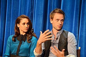 Meghan Markle and Patrick J. Adams (Paley Center 'Suits')