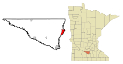 Location of the city of St. Peterwithin Nicollet Countyin the state of Minnesota