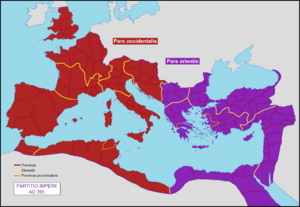 Partition of the Roman Empire in 395 AD