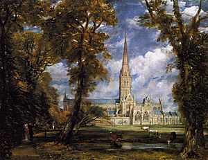 Salisbury Cathedral from the Bishop Grounds c.1825