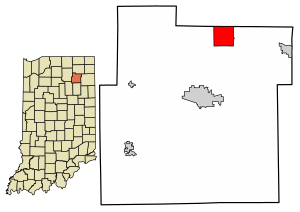 Location of Tri-Lakes in Whitley County, Indiana.