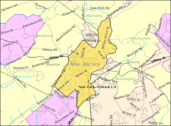 Census Bureau map of Hackettstown, New Jersey