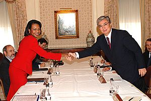 Condoleezza Rice and Kassym-Jomart Tokayev