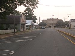 Downtown Oberlin with the Allen Parish Courthouse in the background