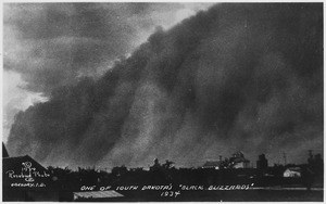 Dust Storms, "One of South Dakota's Black Blizzards, 1934" - NARA - 195304