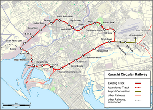 Karachi Circular Railway map