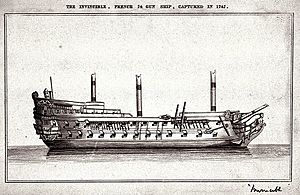 L Invincible vaisseau de 74 canons capture en 1747