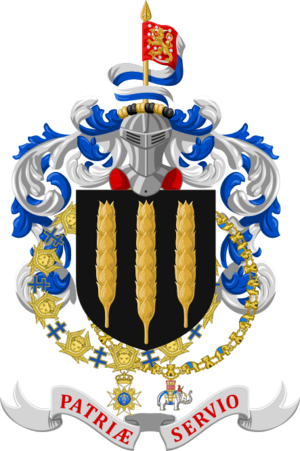 Lauri Kristian Relander Coat of Arms Order of the Seraphim and the Elephant.png