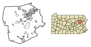 Location of Jeddo in Luzerne County, Pennsylvania.